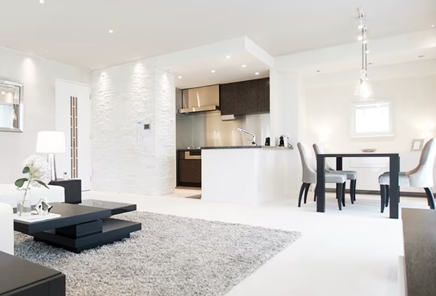 施工例6.スイートルームを表現したリビングルーム