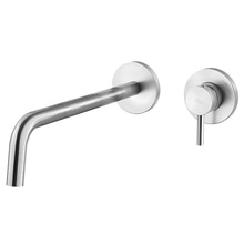 スティック 壁付混合水栓L ブラッシュドシルバー