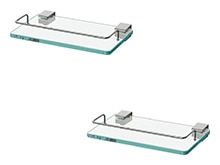 ガラス調シェルフ2段