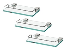 ガラス調シェルフ3段