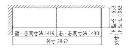 F型 壁付け施工時