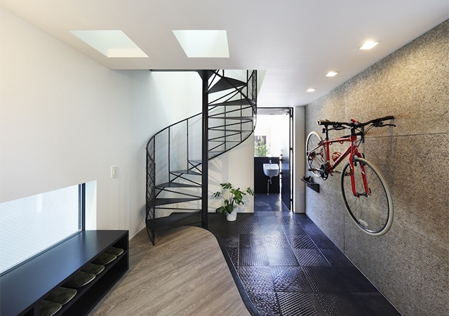 自転車が置ける土間